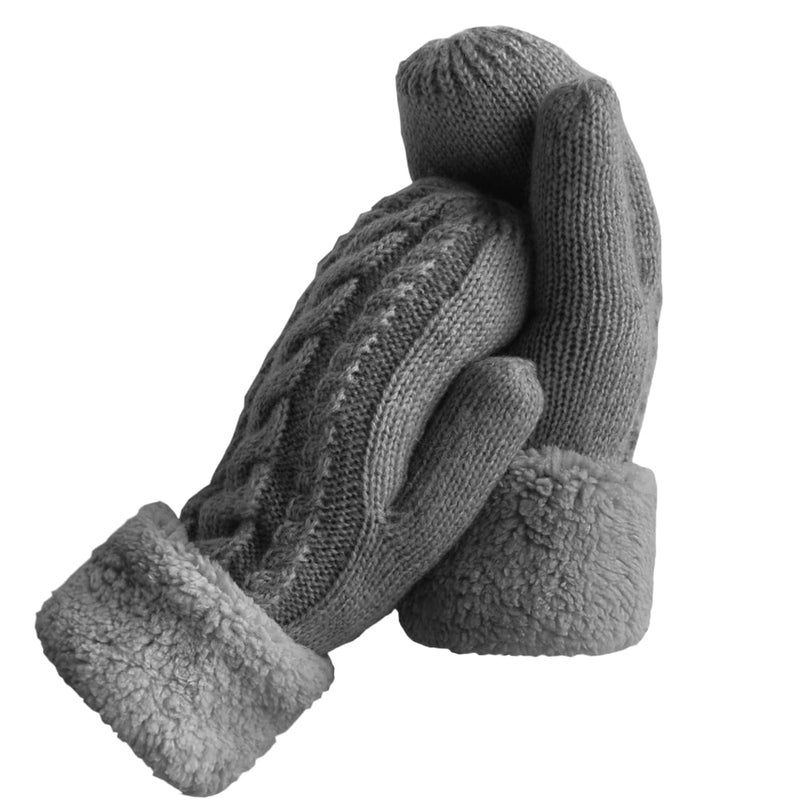 Whiteleopard Women's Winter Gloves Warm Lining - Cozy Wool Knit Thick Gloves Mittens in 11 color(dark gray) - Image 1